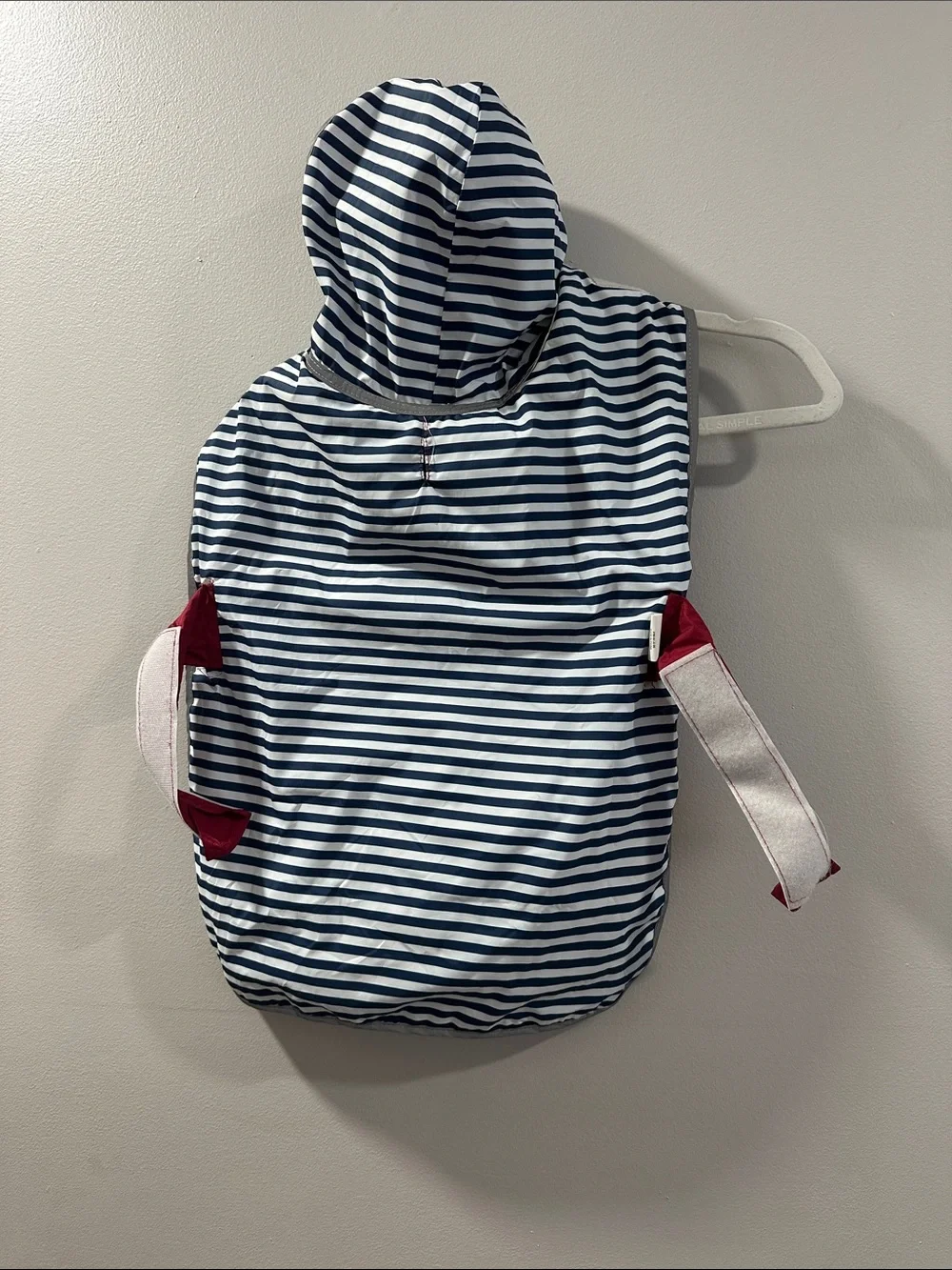 Reversible Hooded Dog Rain Poncho with Striped Pocket